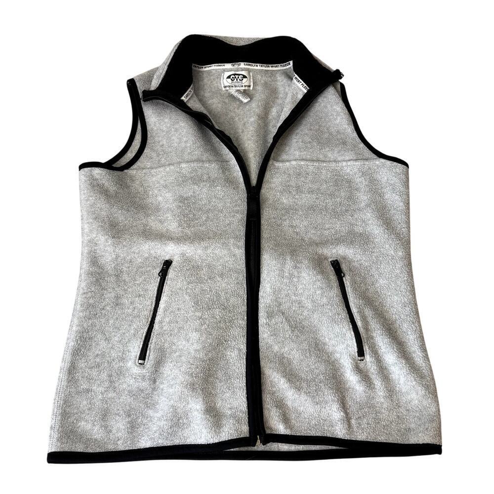 VTG Gray Fleece Vest Women's Size Small Full Zip Up